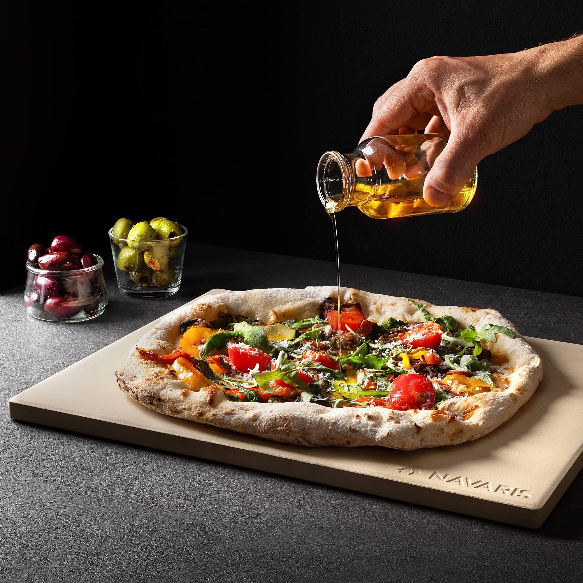 navaris-kitchen-pizzastein-cordierit-38x30-mit-schaufel image 8