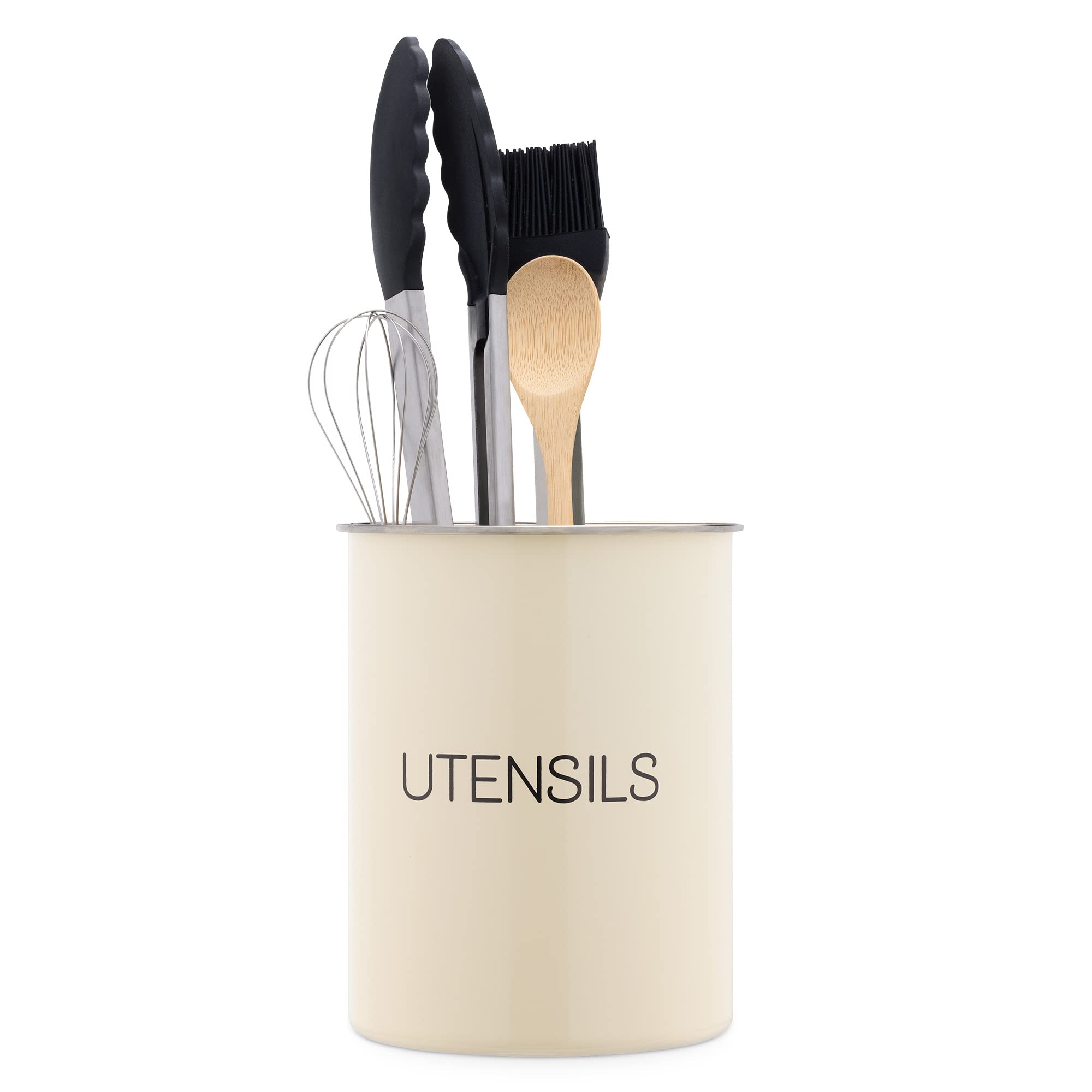 navaris-kitchen-utensilienhalter-metall-beige-13-7-cm image 1