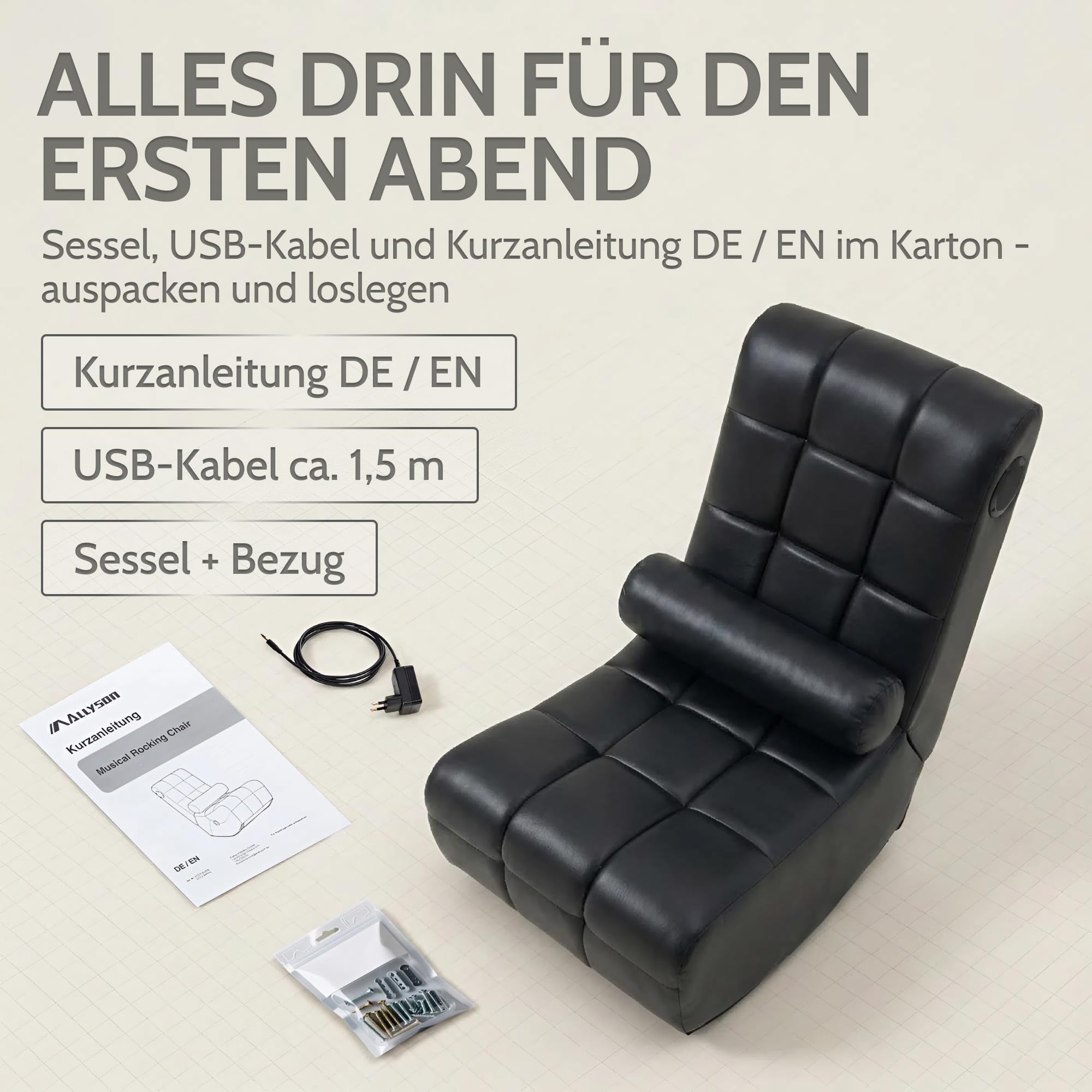 allyson-relaxsessel-lounge-fernsehsessel-bluetooth-usb-schwarz-lederlook image 7