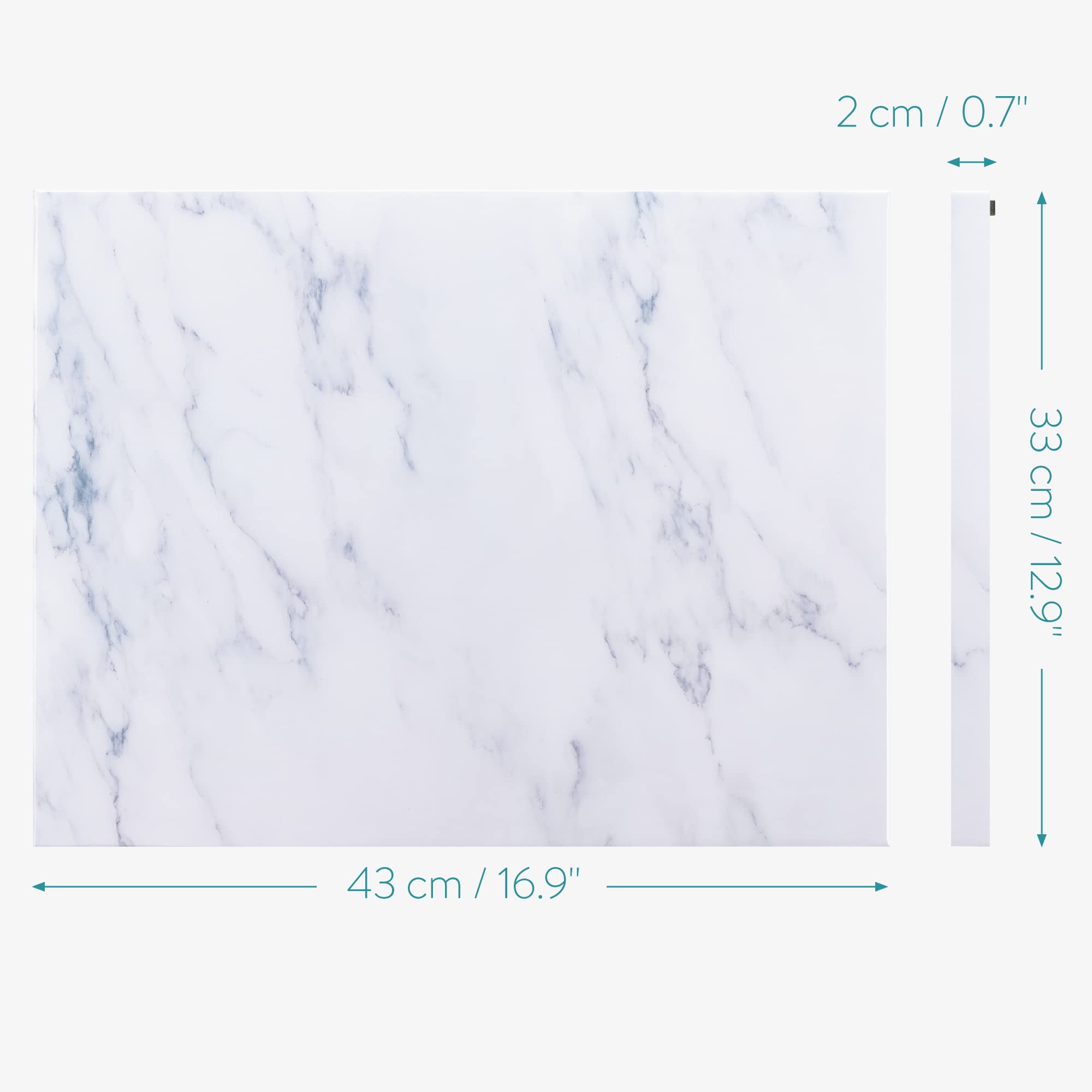 navaris-magnettafel-33x43cm-wei-marmor-beschreibbar image 4