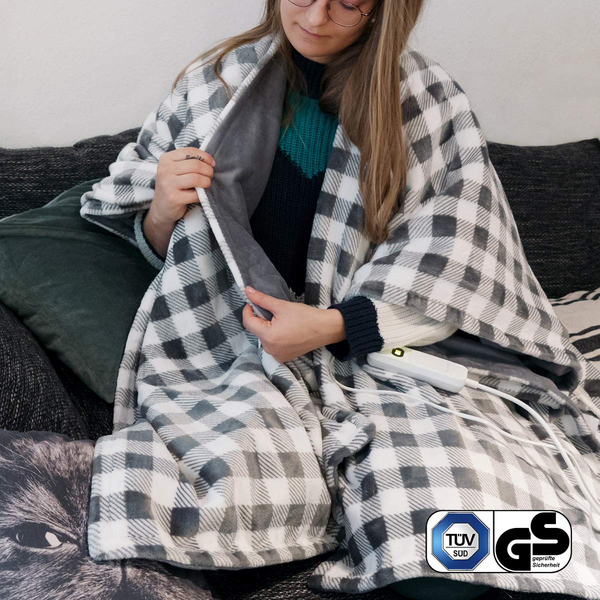 navaris-xxl-poncho-heizdecke-180x130-grau-wei-mit-abschaltautomatik image 2
