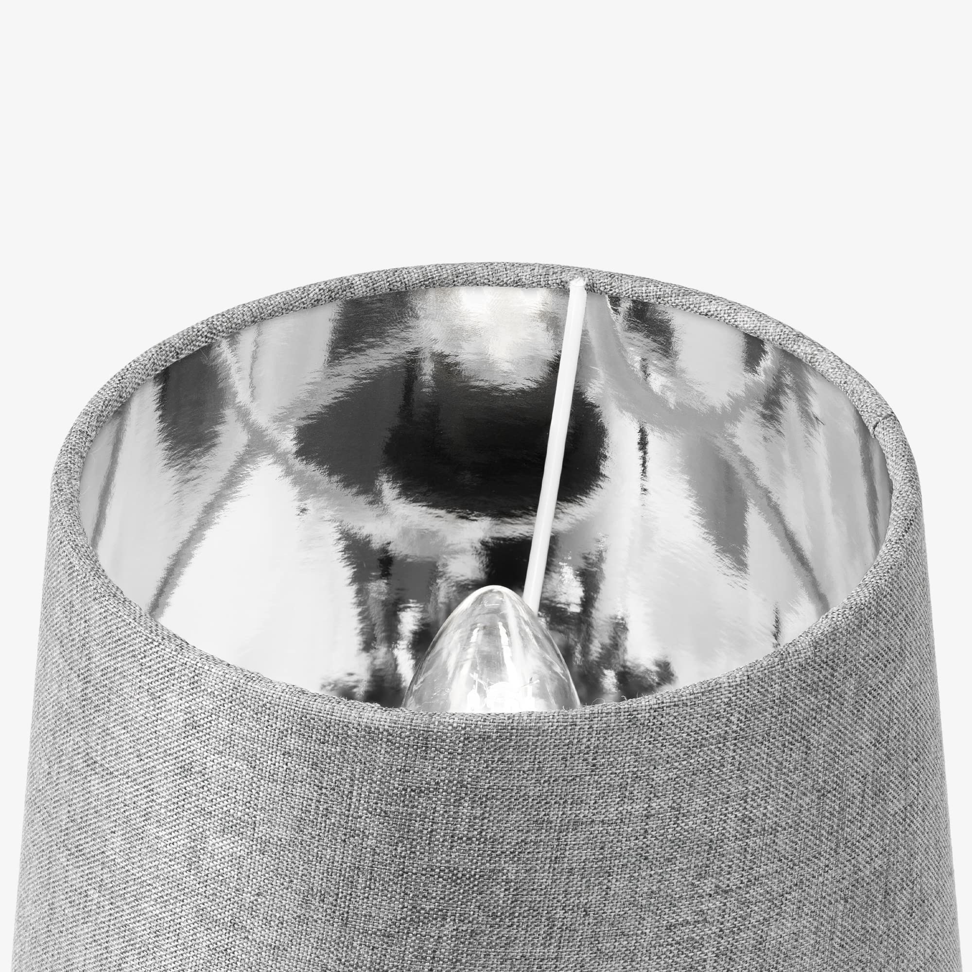 navaris-lampenschirm-e14-2er-set-grau-silber-15-2cm-leinen image 5