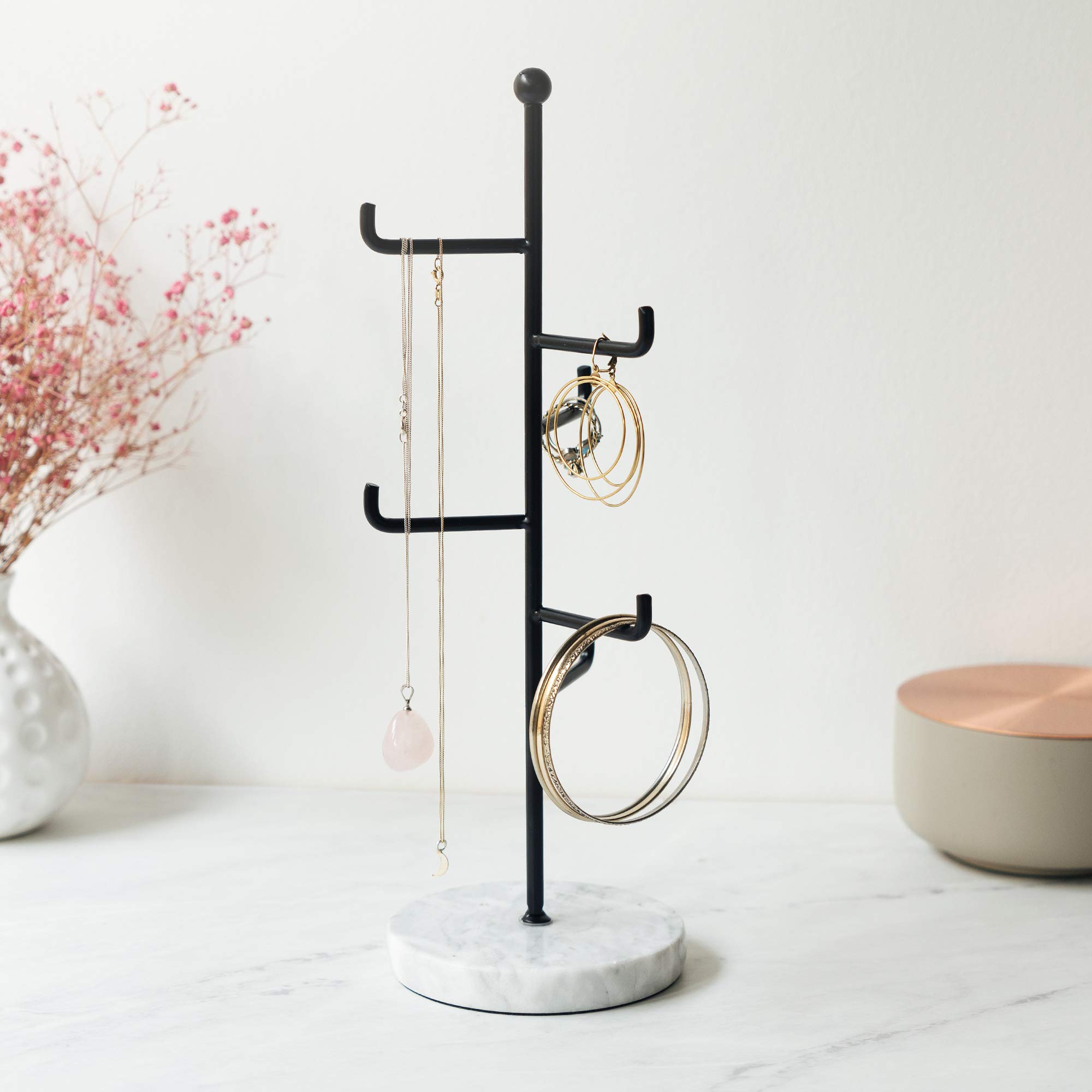navaris-schmuckst-nder-marmor-metall-schmuckbaum-30-cm-ablage image 2