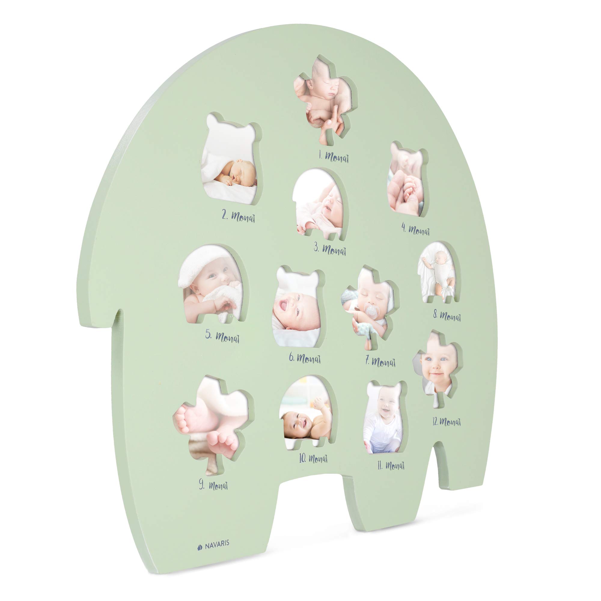 navaris-office-bilderrahmen-baby-elefant-12-monate-mdf image 5
