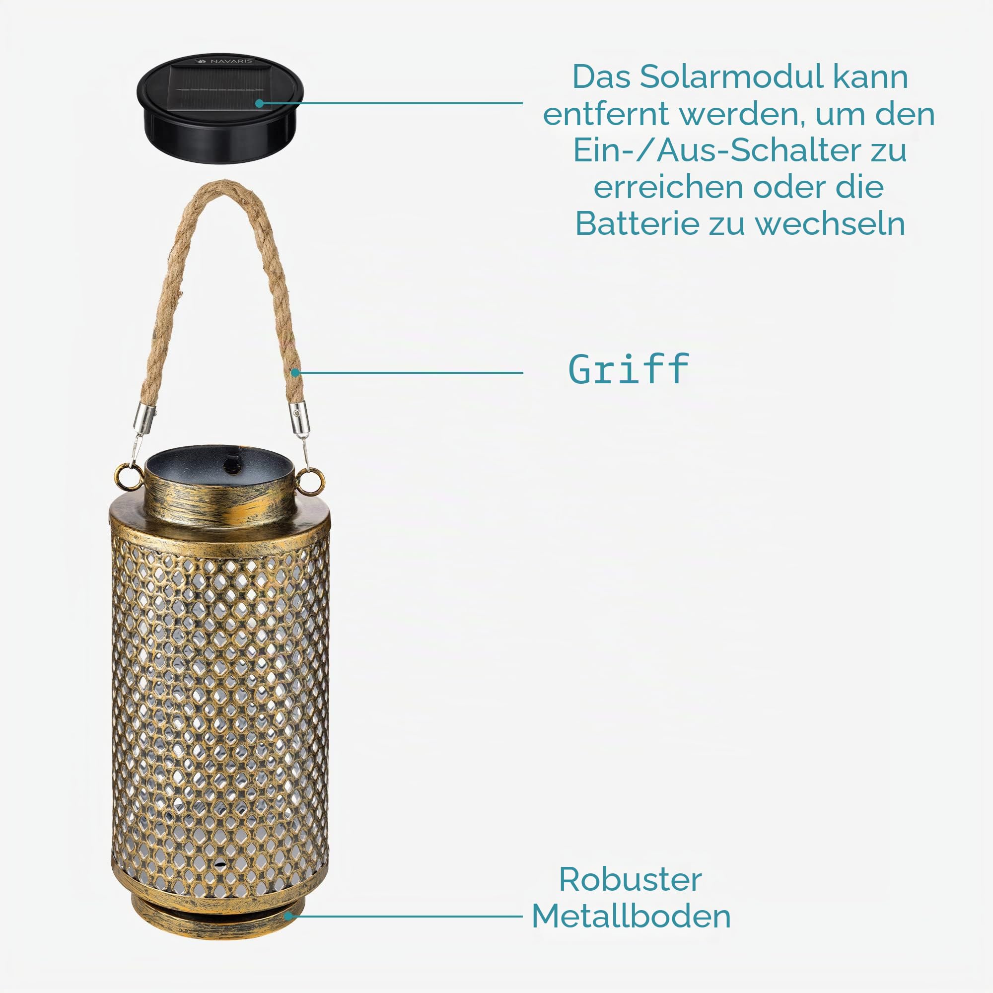 navaris-lighting-led-solarlaterne-garten-gold-ip44 image 4