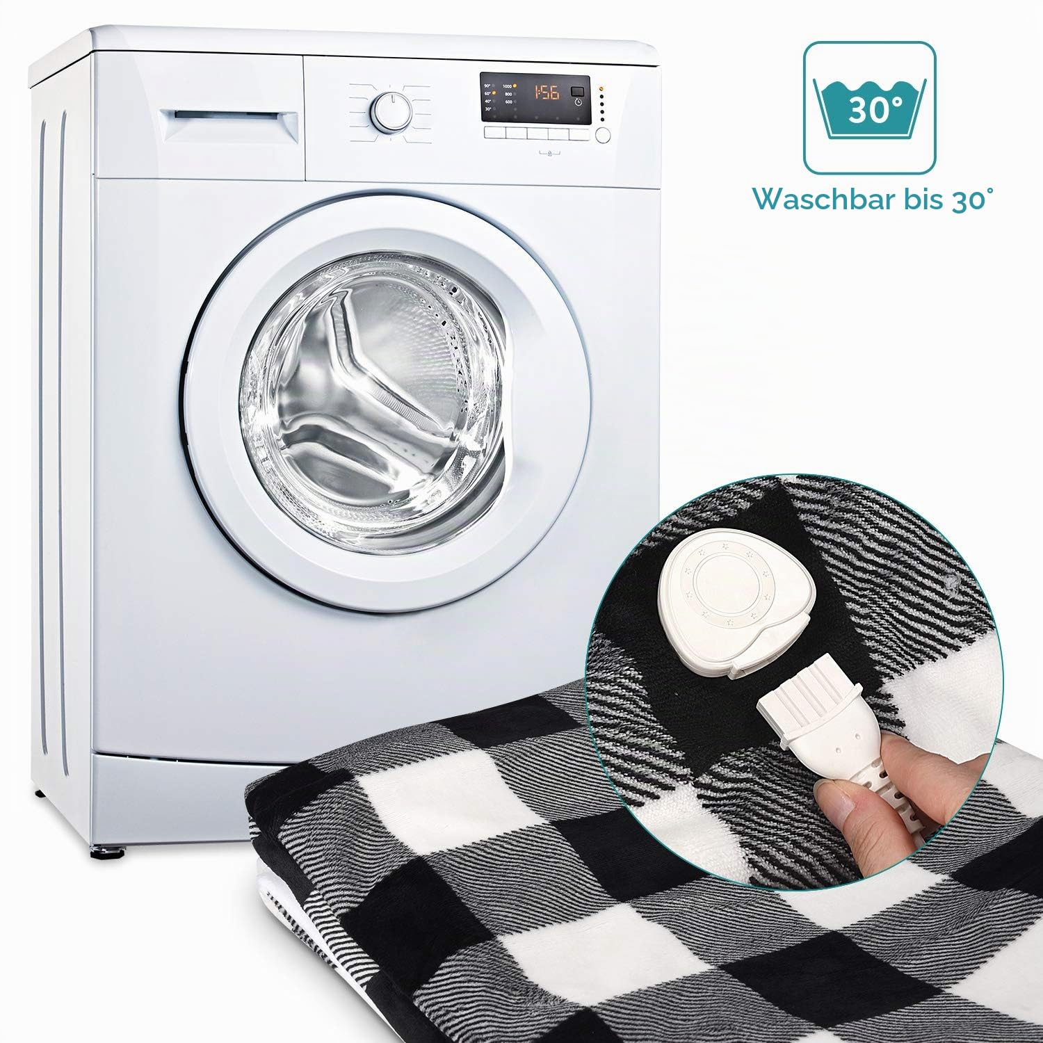 navaris-xxl-heizdecke-180x130-schwarz-wei-waschbar image 4