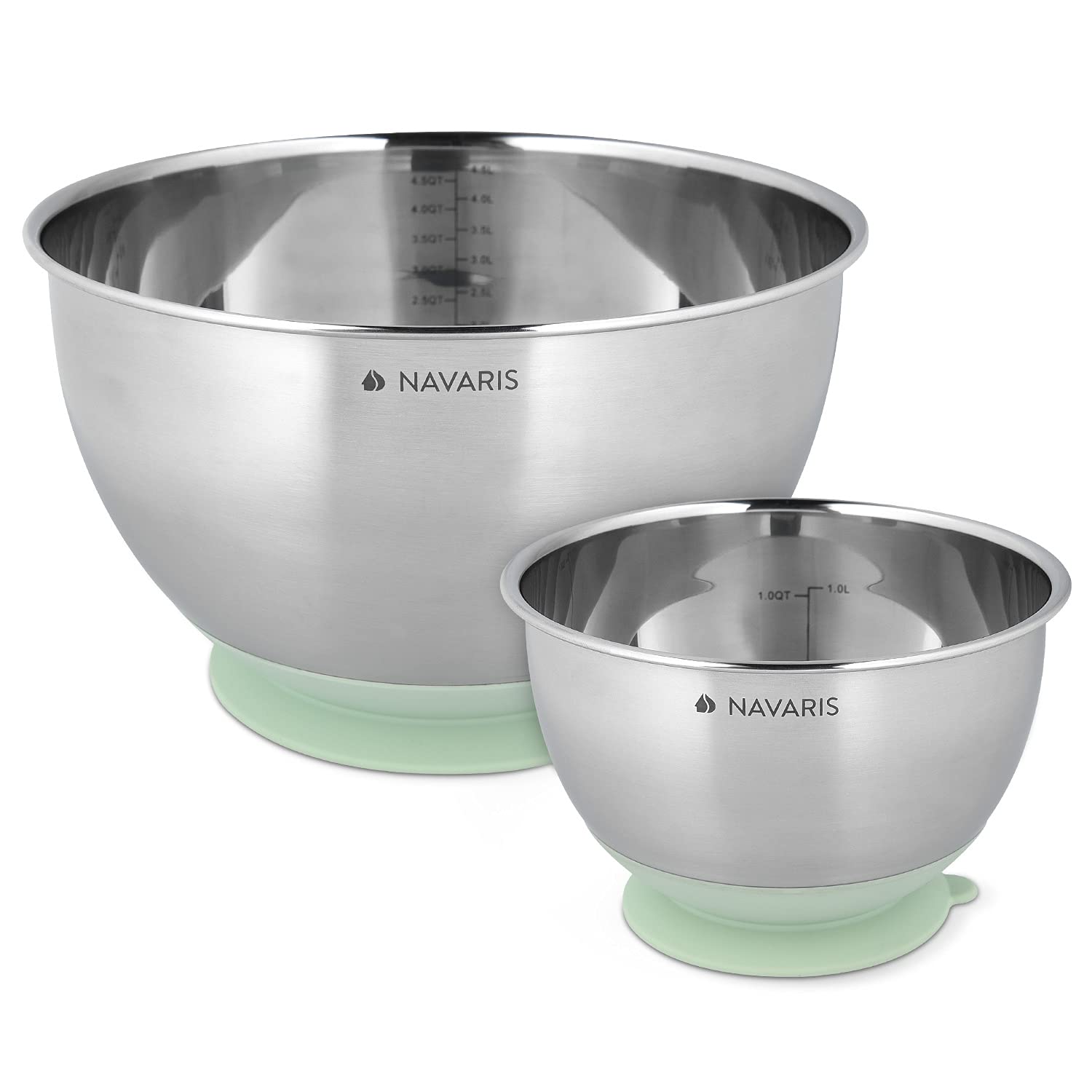 navaris-kitchen-r-hrsch-ssel-edelstahl-2er-set-mintgr-n-saugnapf image 1