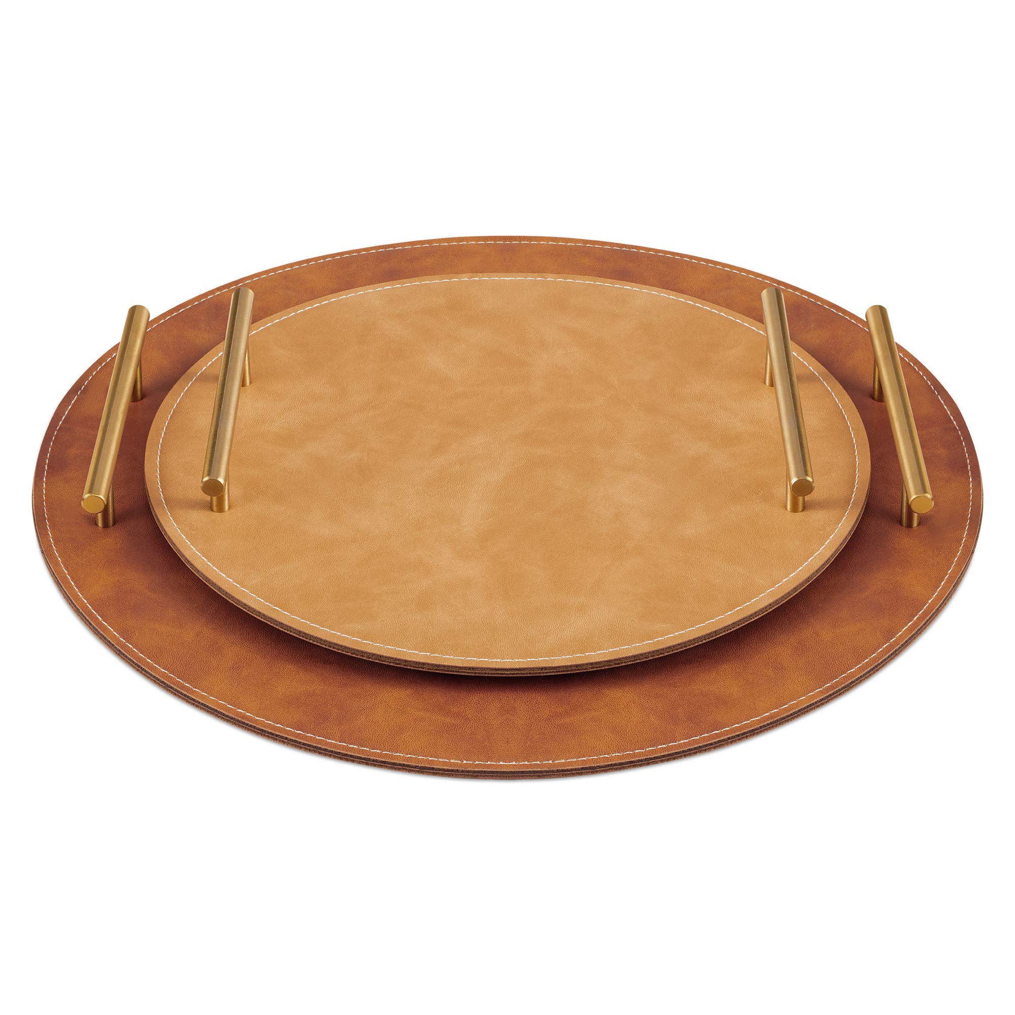 navaris-serviertablett-set-braun-2-teilig-rund image 8
