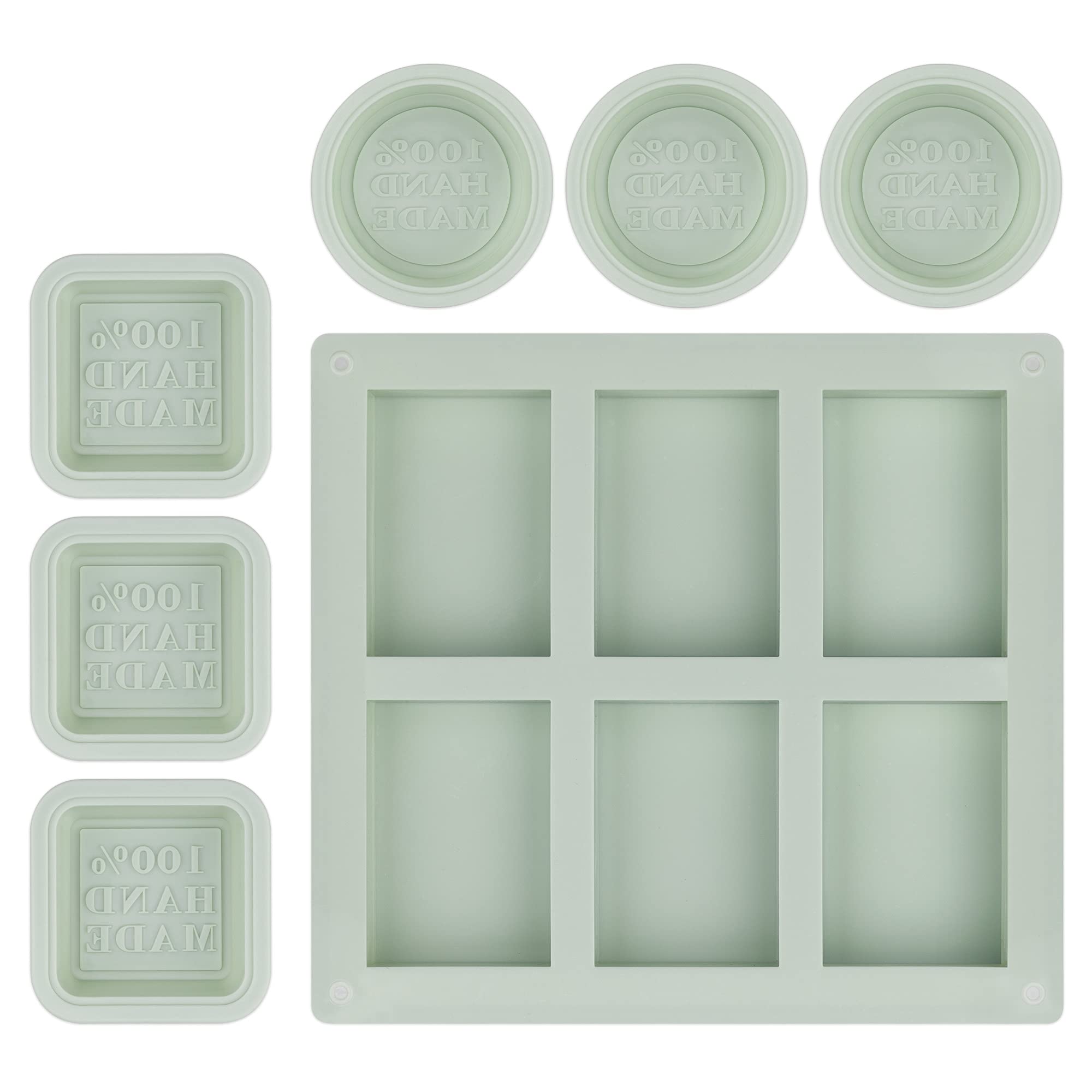 navaris-seifenformen-set-silikon-12-tlg-mintgr-n-eckig-rund image 7