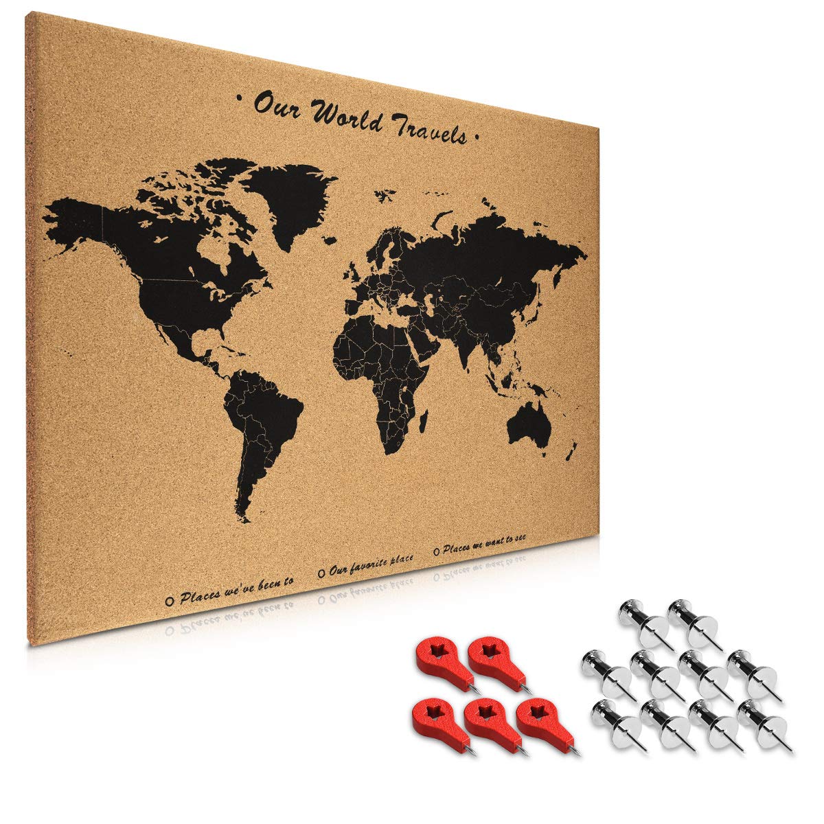 navaris-office-pinwand-kork-weltkarte-70x50cm-mit-pins image 1