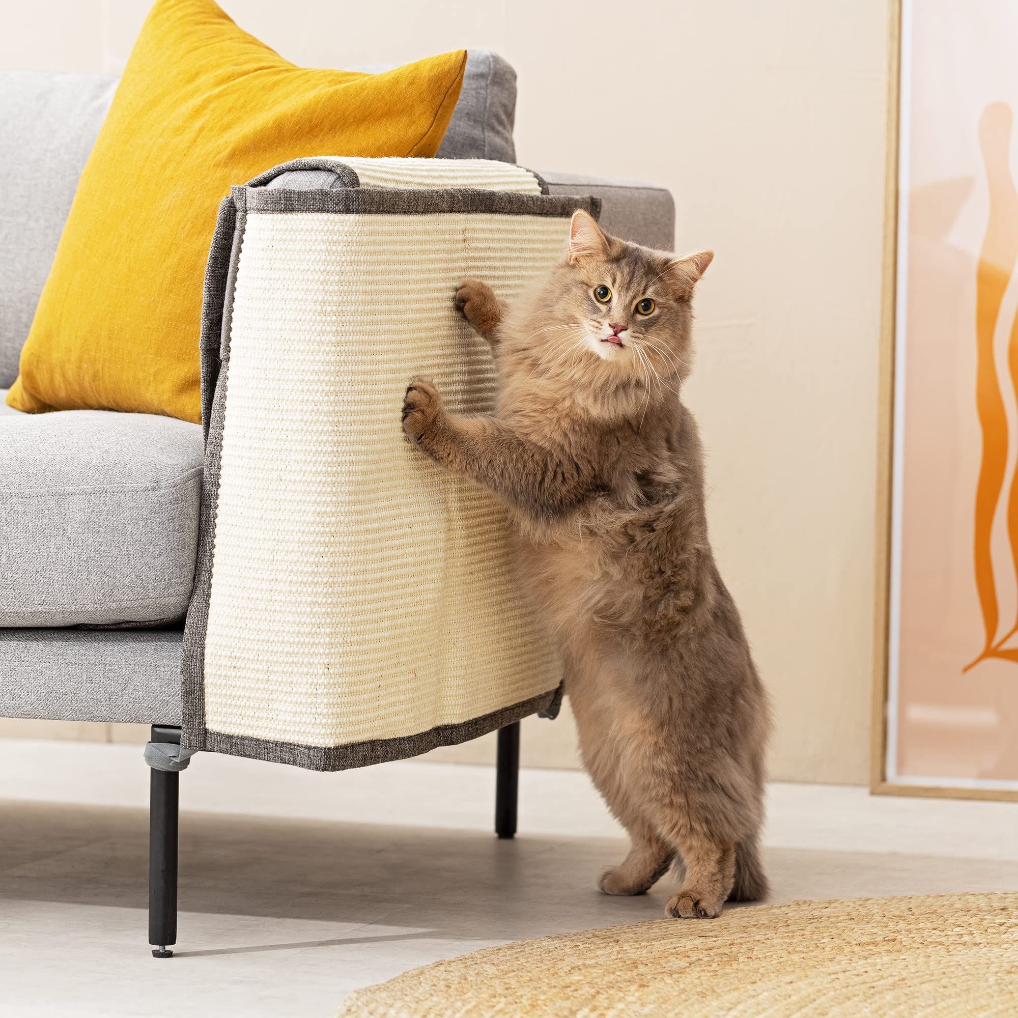 navaris-kratzmatte-katze-sisal-kratzschutz-sofa-links image 2