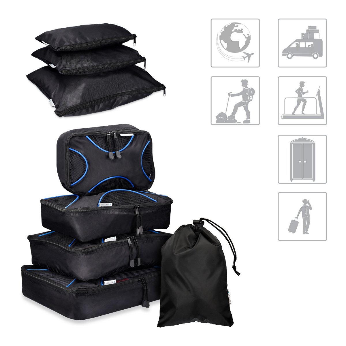 navaris-travel-packtaschen-9tlg-packing-cubes-schwarz-blau image 3