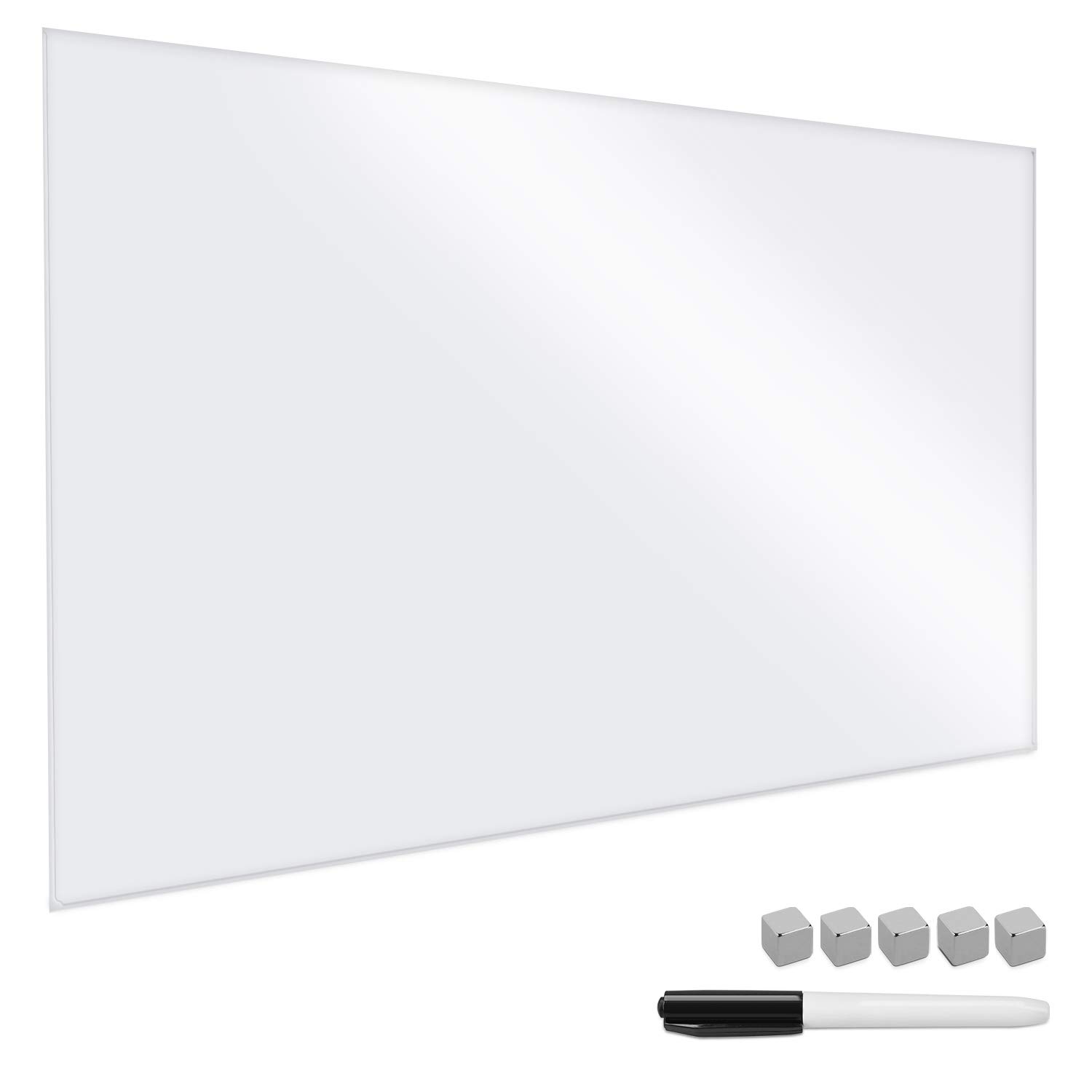 navaris-glas-magnettafel-90x60-cm-magnetboard-wei-beschriftbar image 1