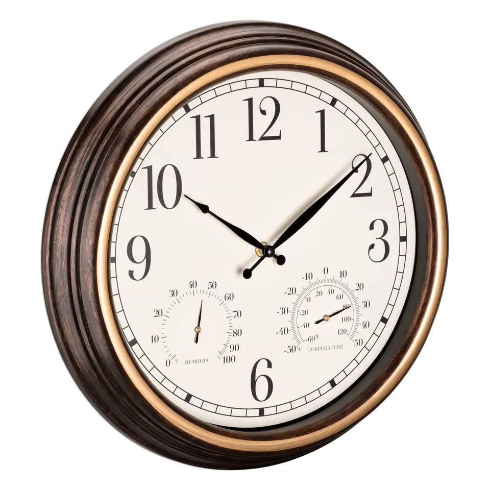 navaris-outdoor-wanduhr-analog-38-1cm-thermometer-hygrometer image 1