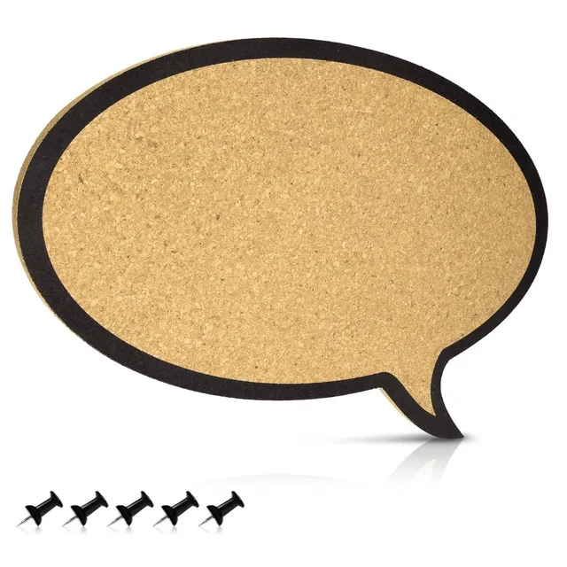 navaris-kork-pinnwand-sprechblase-44x29-cm-korktafel-inkl-pins image 1