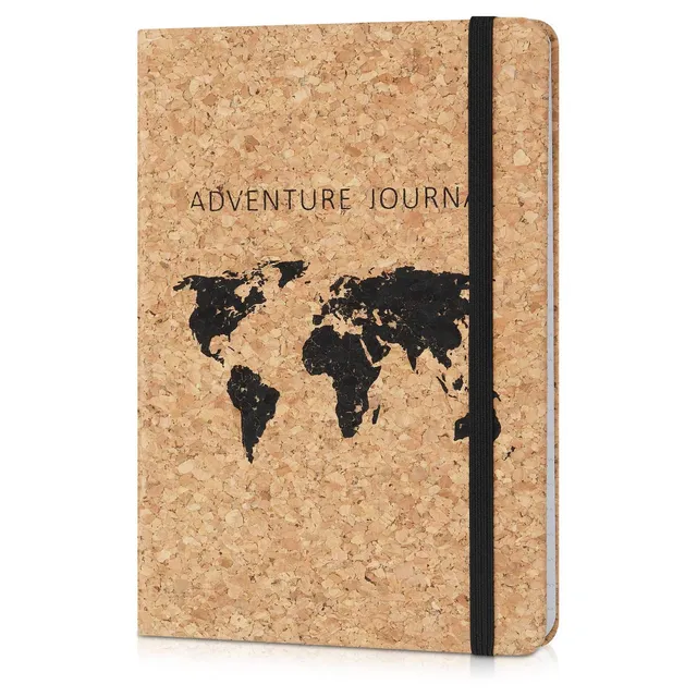 navaris-living-kork-notizbuch-liniert-world-map-100-seiten image 1