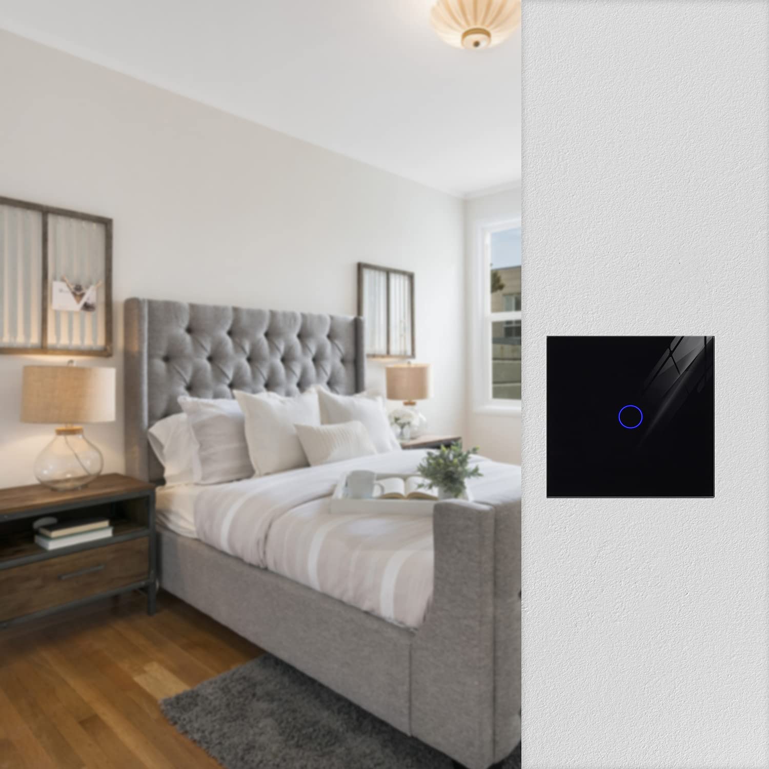 navaris-lighting-touch-lichtschalter-glas-schwarz-mit-led image 2