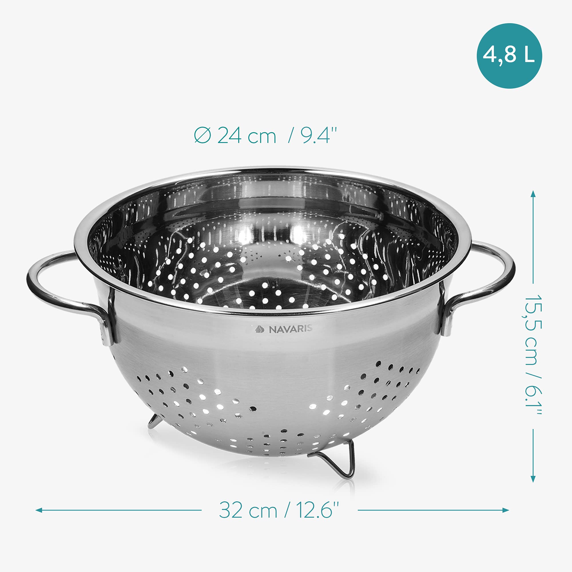 navaris-nudelsieb-edelstahl-24-cm-seiher-mit-f-en image 4