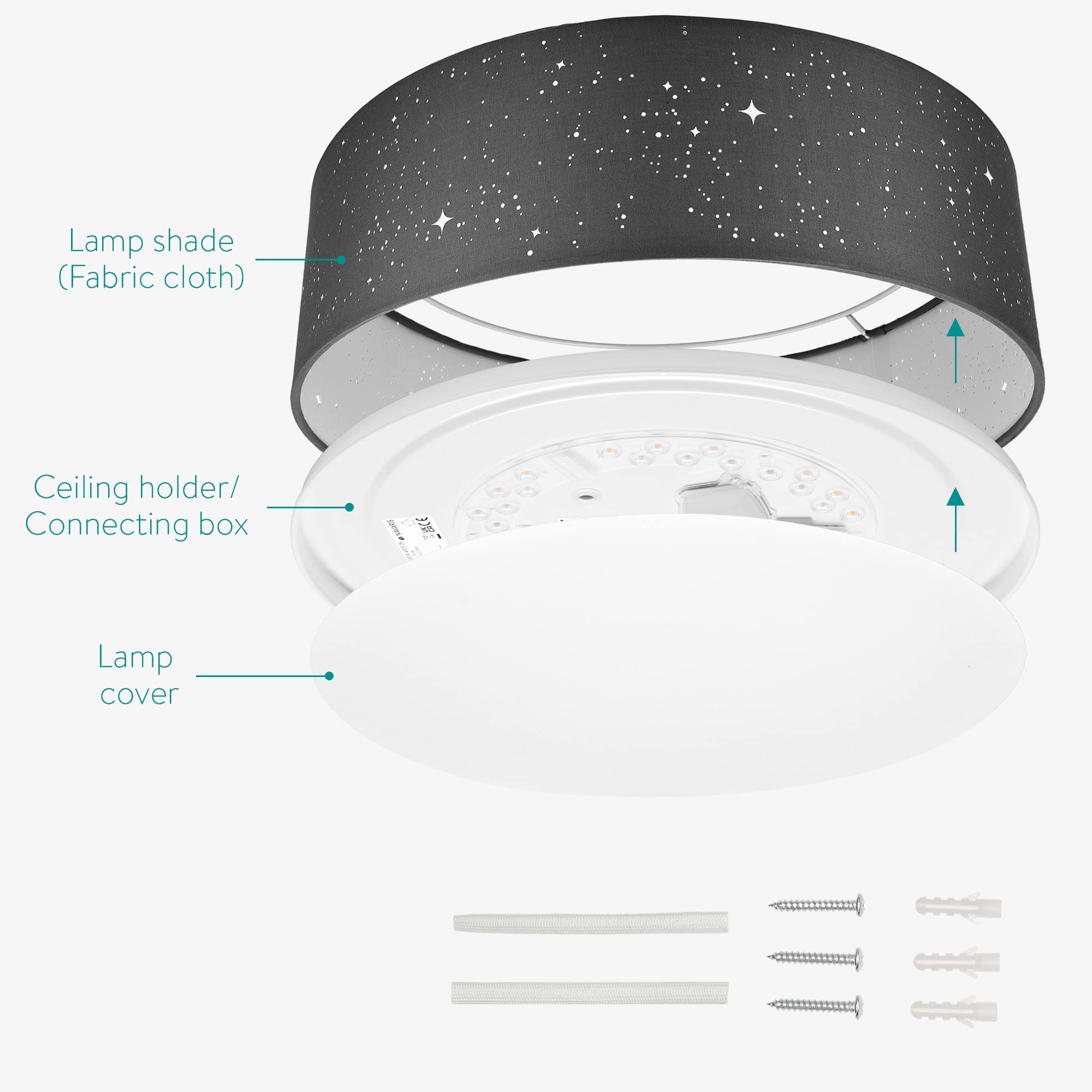 navaris-led-deckenleuchte-22w-rund-40cm-deckenlampe-dunkelgrau-warmwei image 6