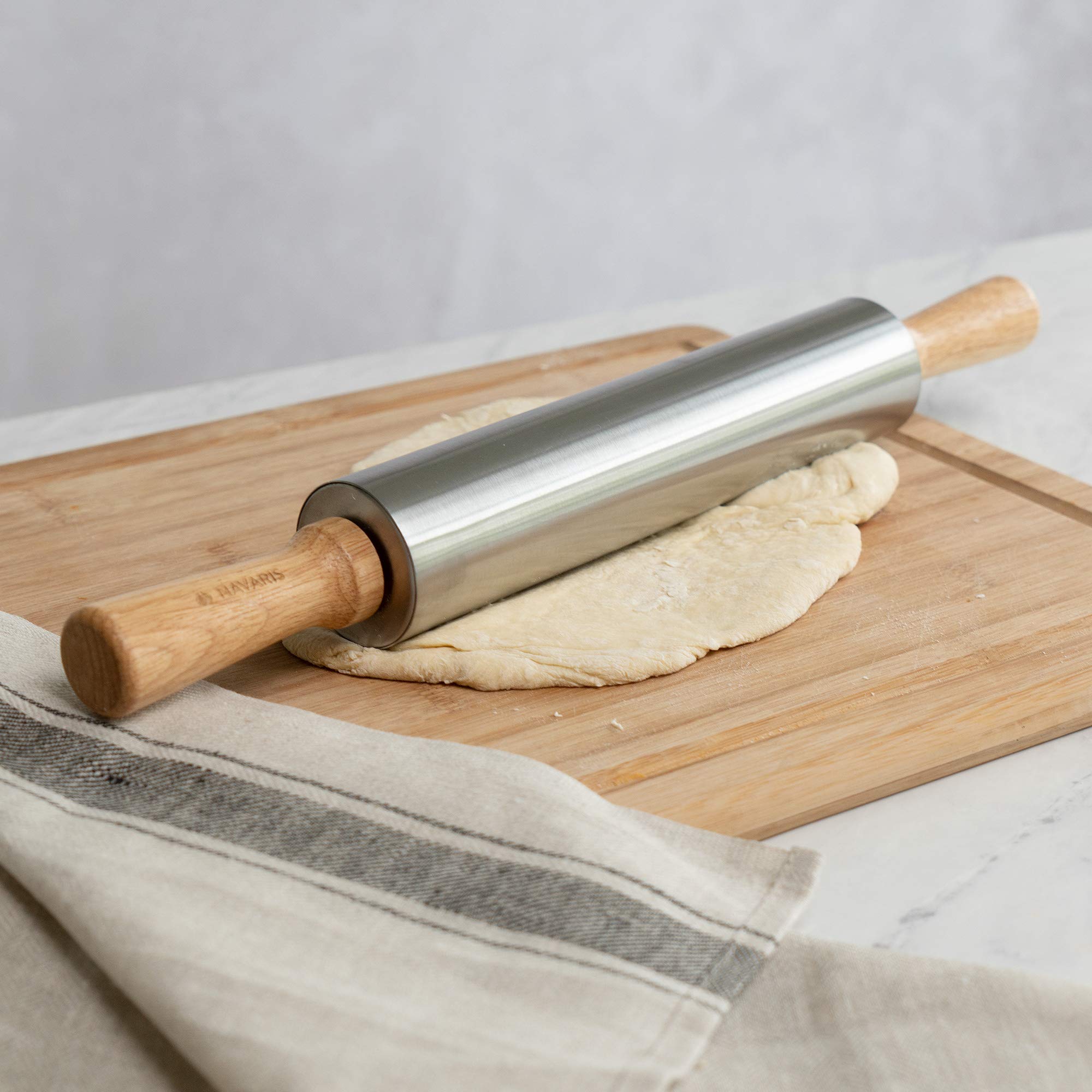 navaris-nudelholz-edelstahl-teigroller-holzgriffe-43-5-cm image 6