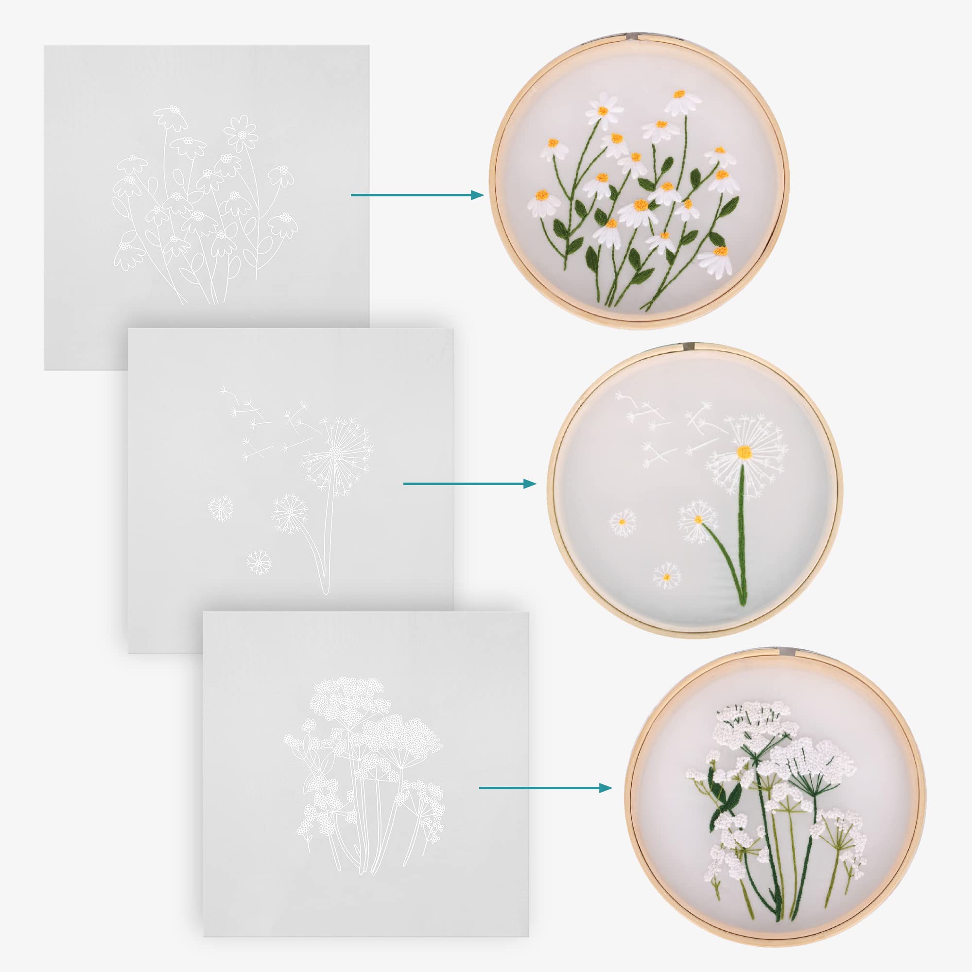 navaris-stickset-blumen-3er-set-anf-nger-transparent-20-cm image 3