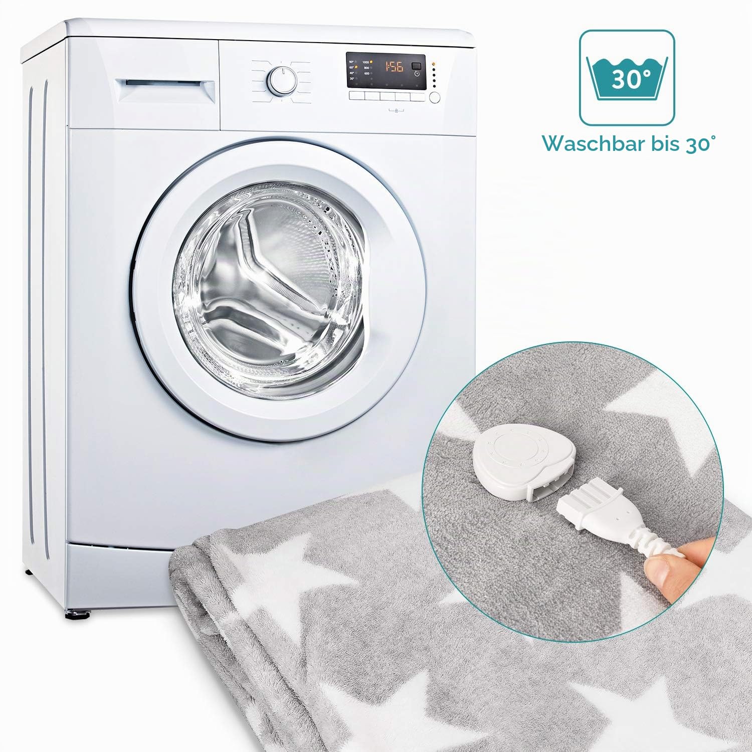 navaris-xxl-heizdecke-180x130-hellgrau-abschaltautomatik image 4