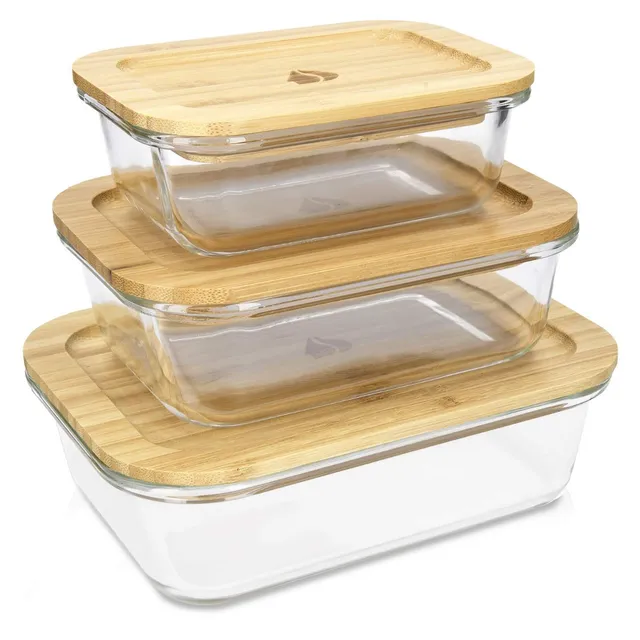 navaris-kitchen-frischhaltedosen-glas-3er-set-bambusdeckel image 1