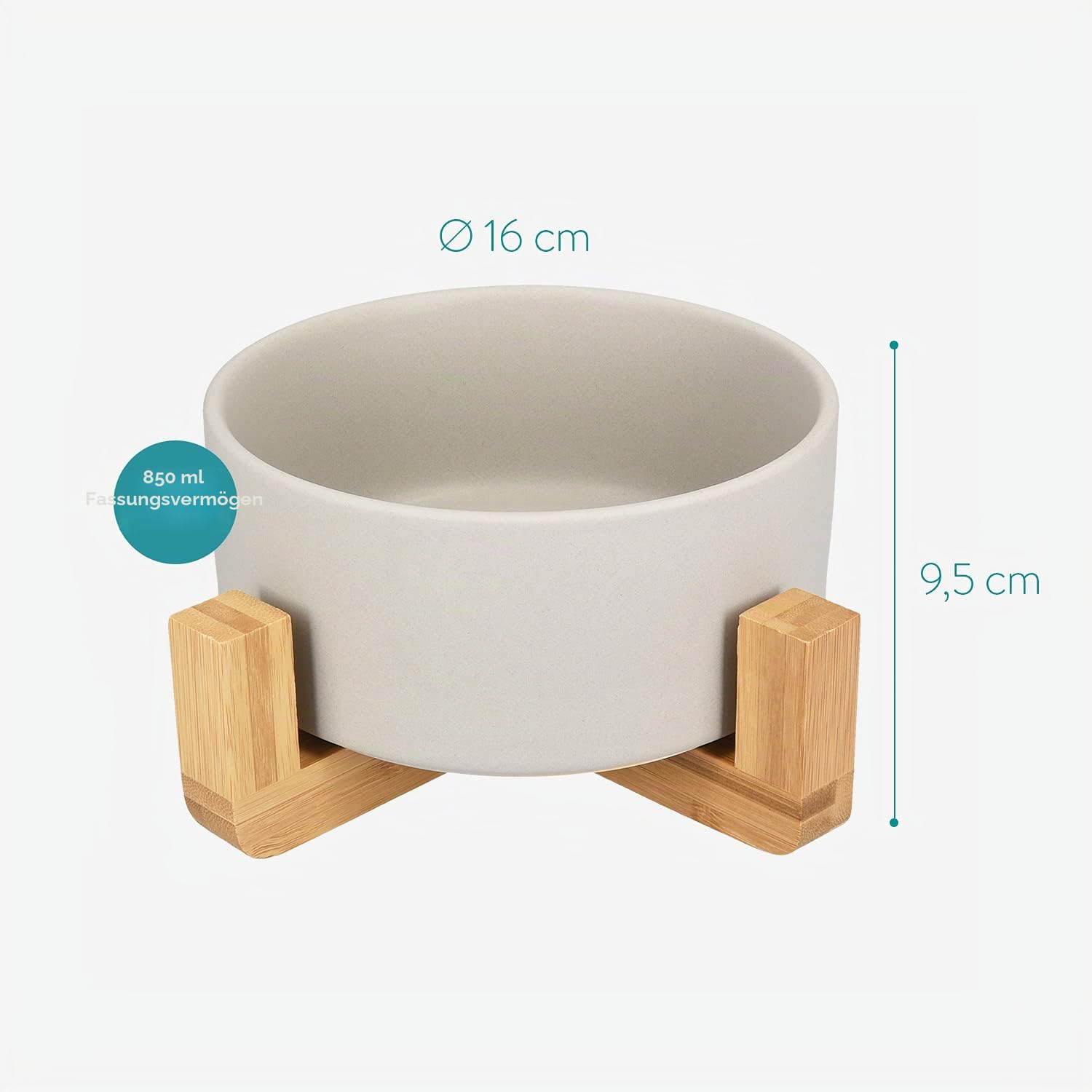 navaris-animals-futternapf-set-keramik-grau-2x-850-ml-bambus image 4
