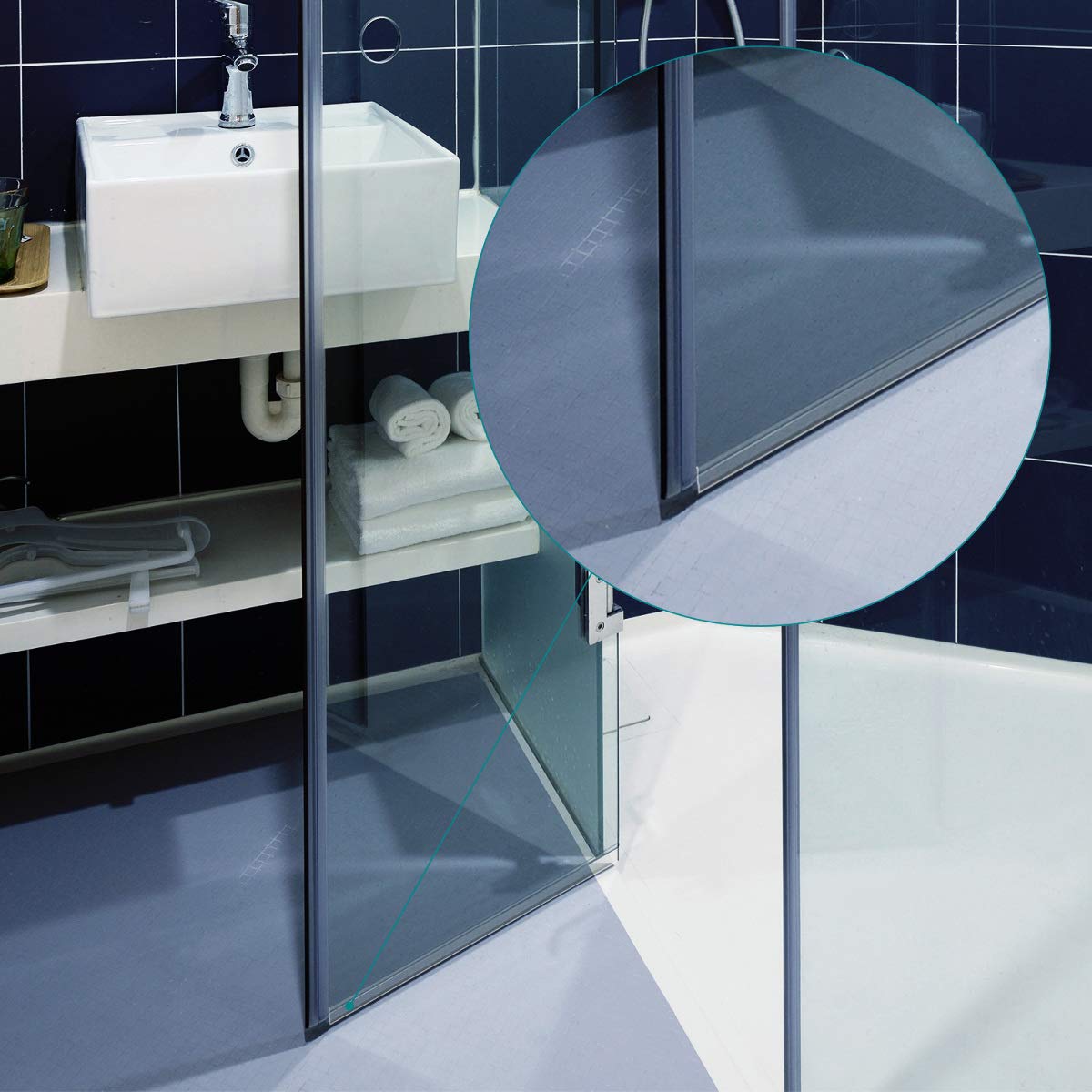 navaris-beauty-duschdichtung-6mm-glas-100cm-transparent-180-pvc image 2