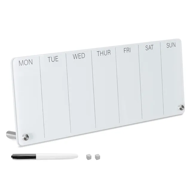navaris-glas-magnettafel-wochenplaner-40-6-cm-whiteboard image 1