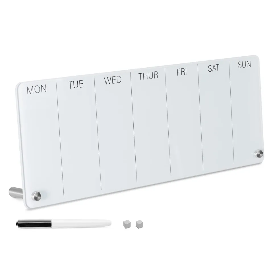 navaris-glas-magnettafel-wochenplaner-40-6-cm-whiteboard image 1