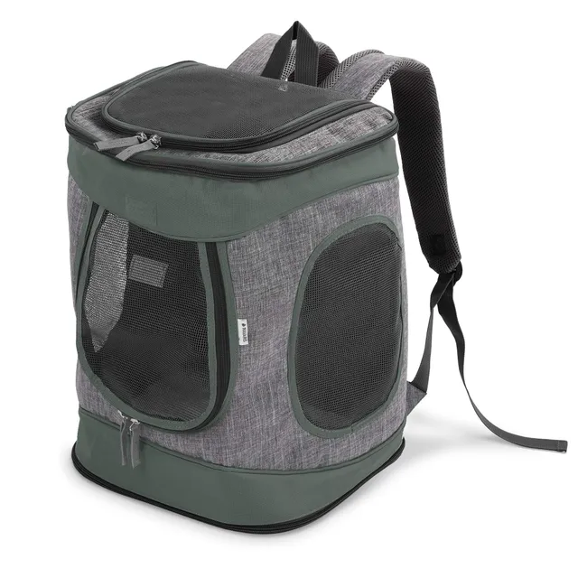 navaris-animals-hunderucksack-grau-15kg-faltbar-gepolstert image 1