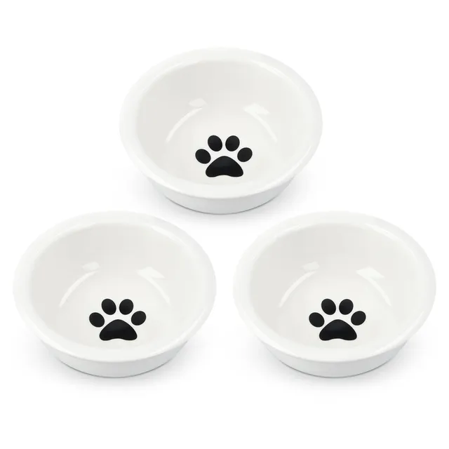 navaris-animals-3er-keramik-futternapf-set-schwarz-wei-320-ml image 1