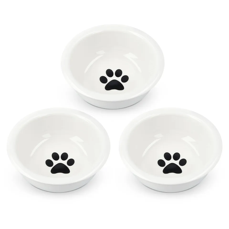 navaris-animals-3er-keramik-futternapf-set-schwarz-wei-320-ml image 1