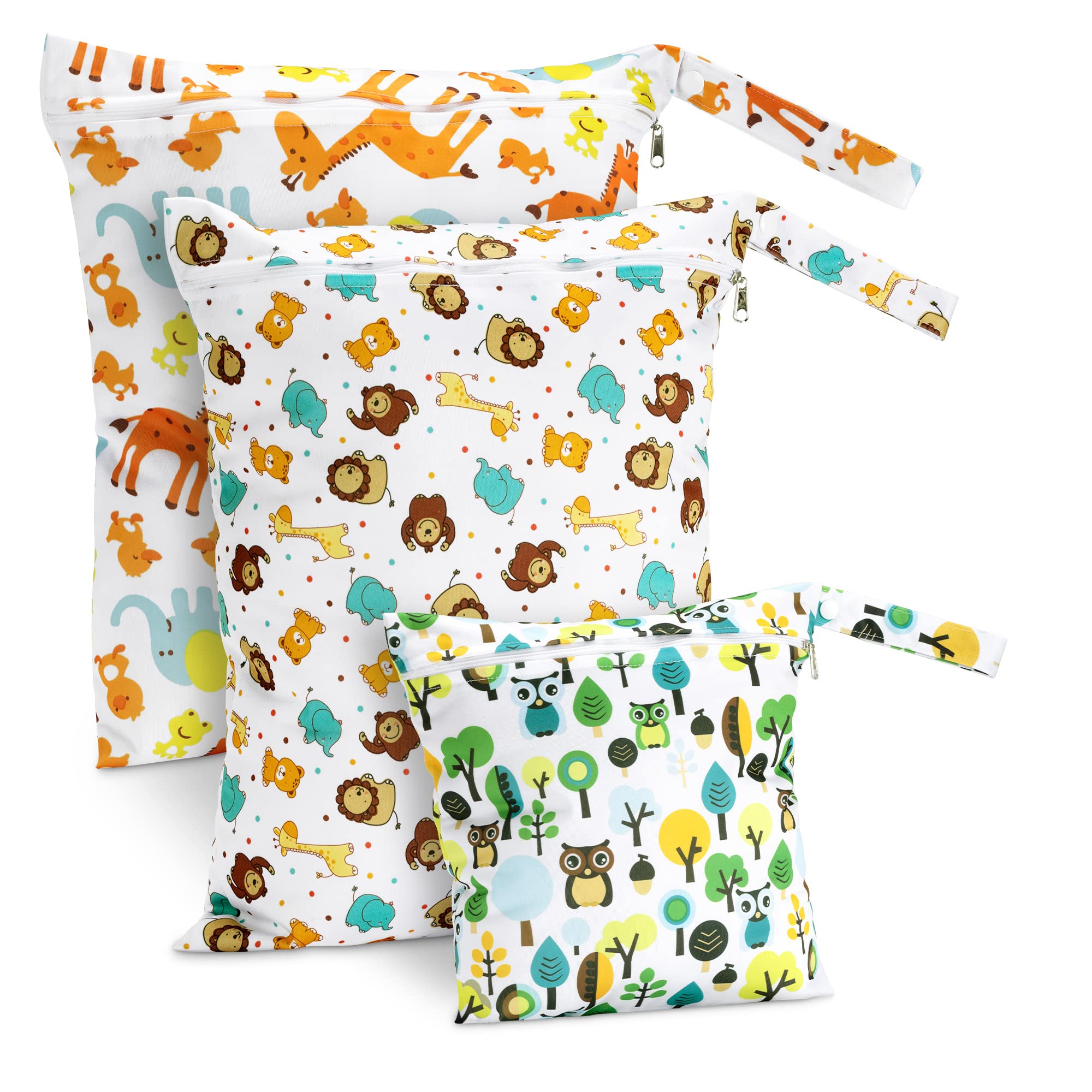 navaris-children-nasstasche-wetbag-3er-set-tier-wasserdicht-bunt image 7