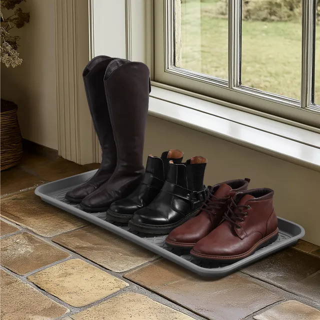 navaris-living-schuhabtropfschale-3er-set-grau-schuhmatte image 1