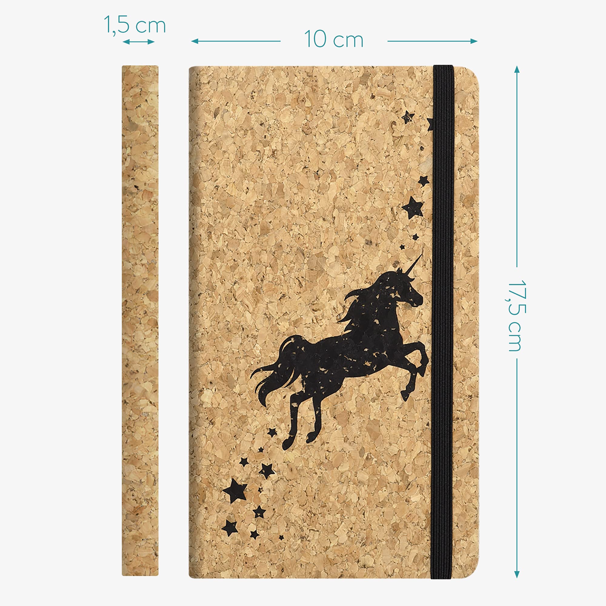 navaris-living-kork-notizbuch-liniert-einhorn-100-seiten image 6