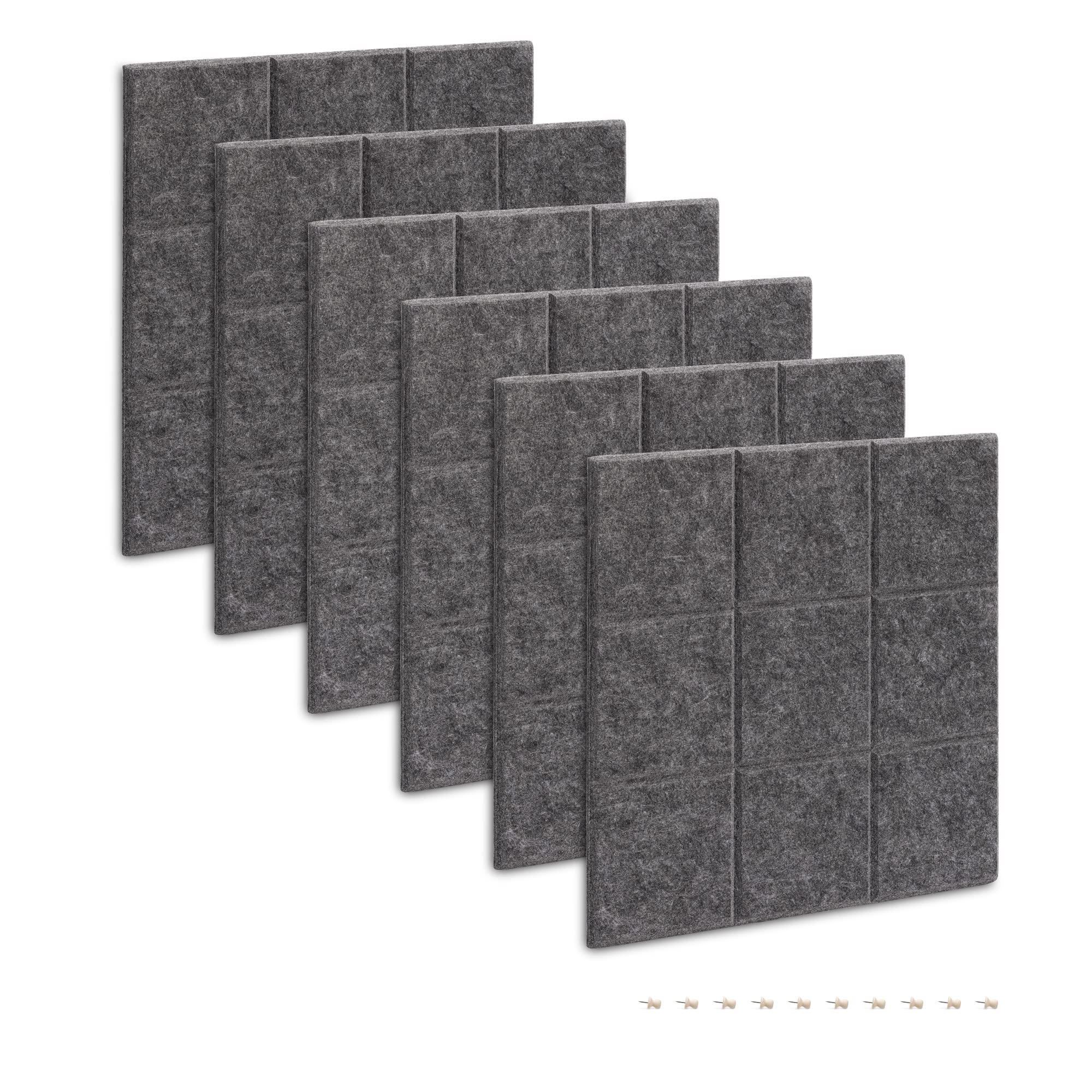 navaris-memoboard-filz-pinnwand-6er-set-grau-30x30cm image 7
