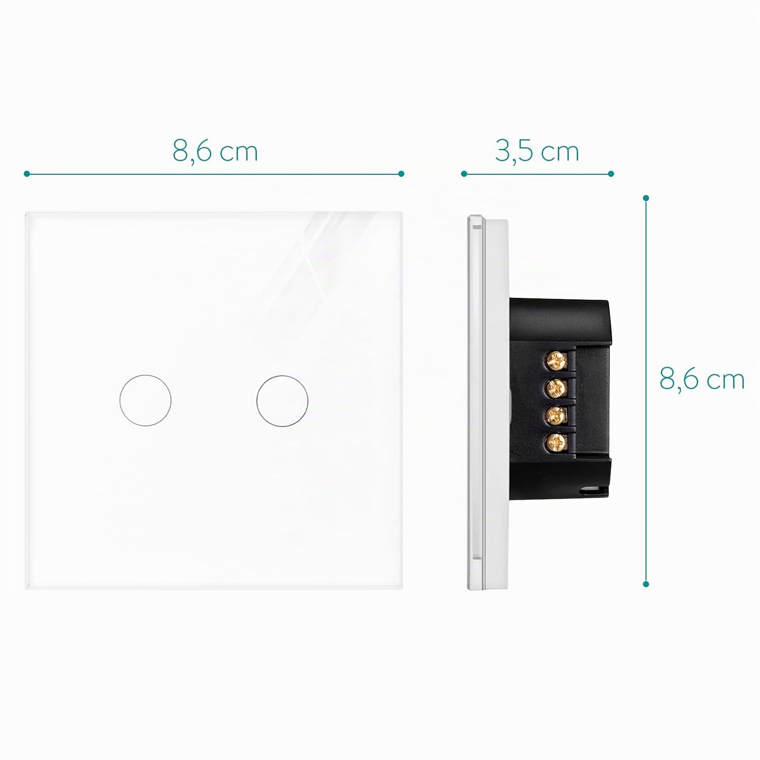 navaris-touch-lichtschalter-2-fach-glas-wei-mit-led image 4