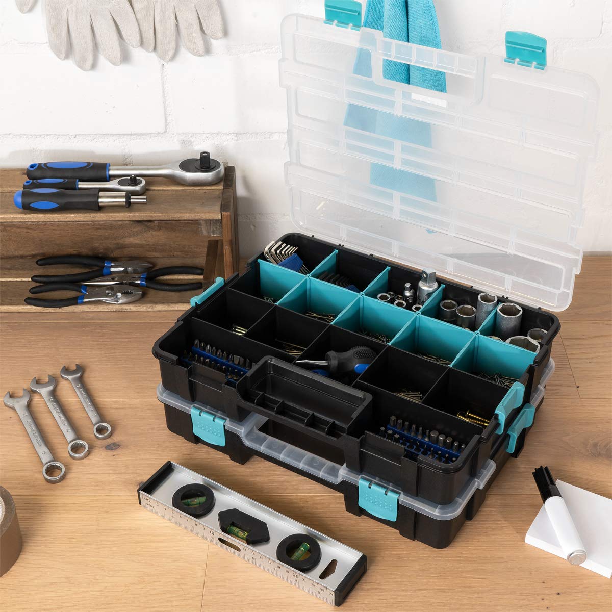 navaris-kleinteile-organizer-xl-sortierkasten-zweist-ckig-leer image 2