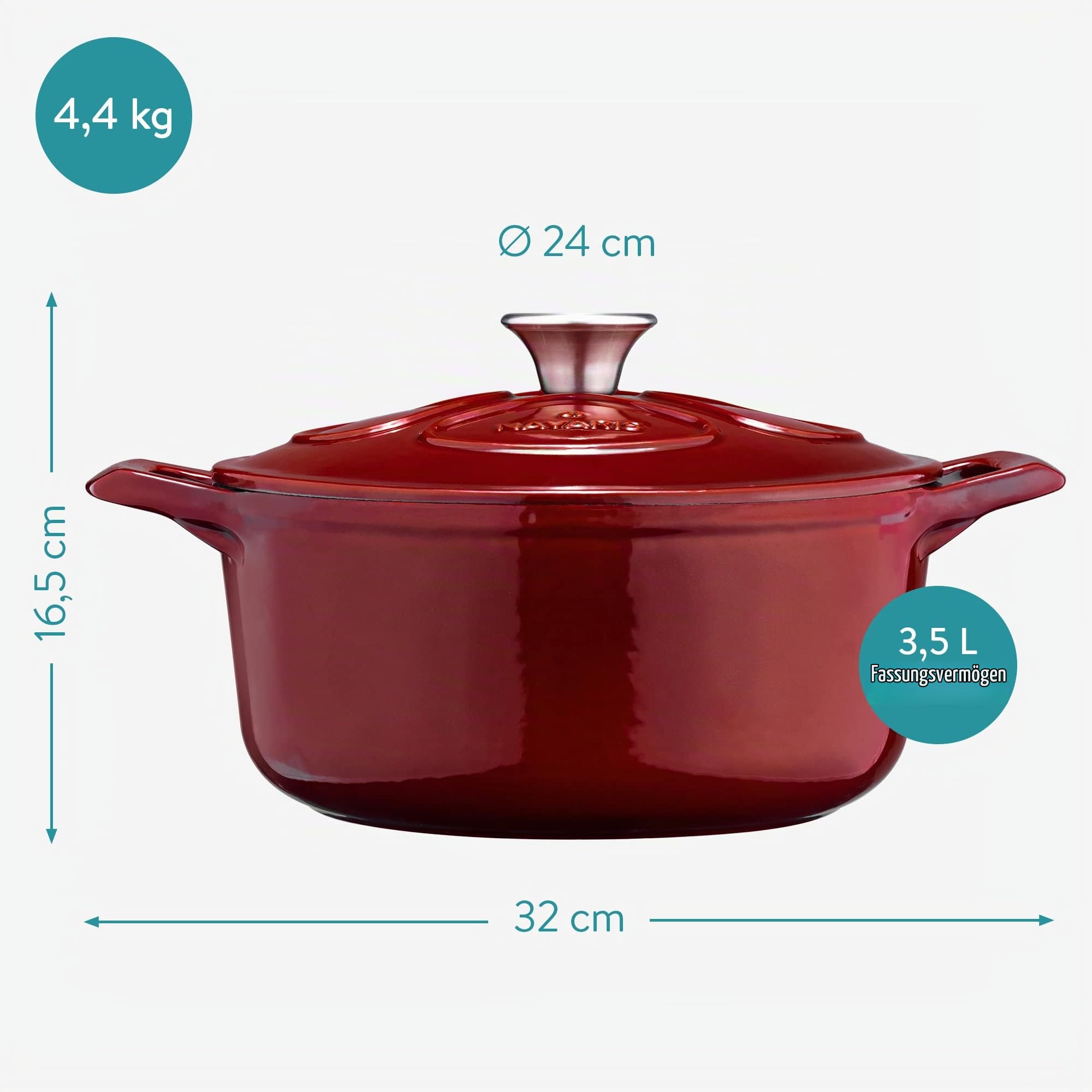 navaris-kitchen-gusseisen-br-ter-3-5l-24cm-topf-dunkelrot image 4