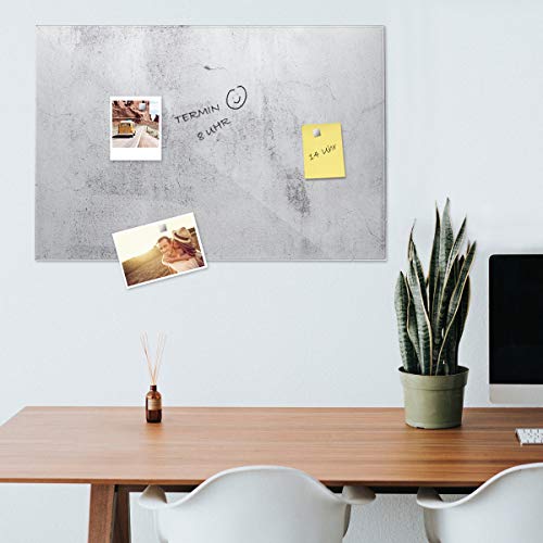 navaris-magnettafel-glas-90x60-cm-beton-optik-beschreibbar image 8