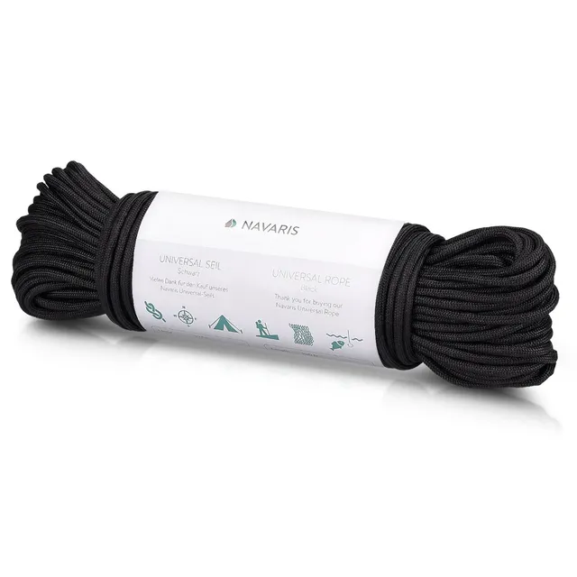 navaris-outdoor-survival-seil-4mm-30-5m-polyester-schwarz image 1