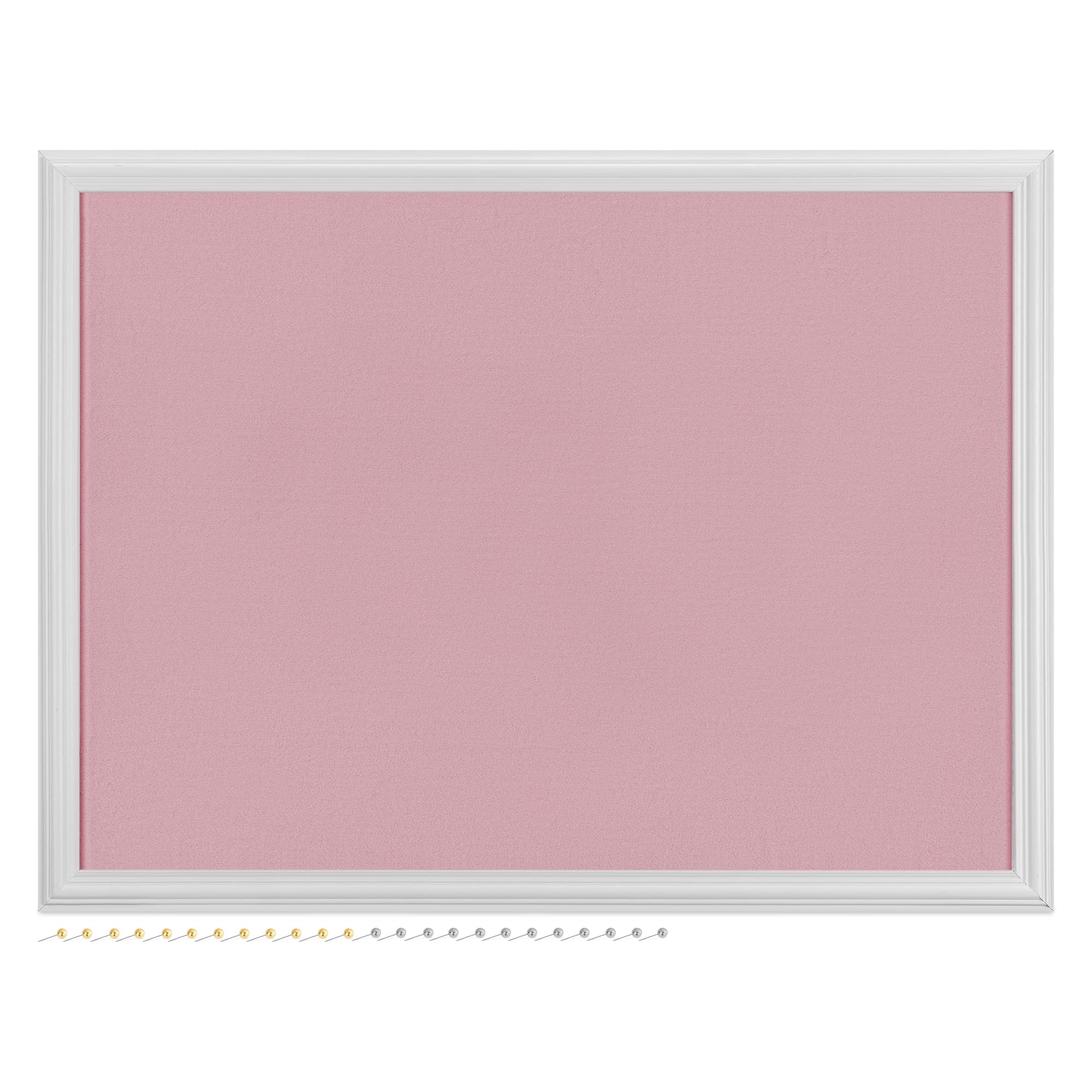 navaris-pinnwand-pl-sch-60x45-cm-fotowand-wei-rosa-mit-pins image 1