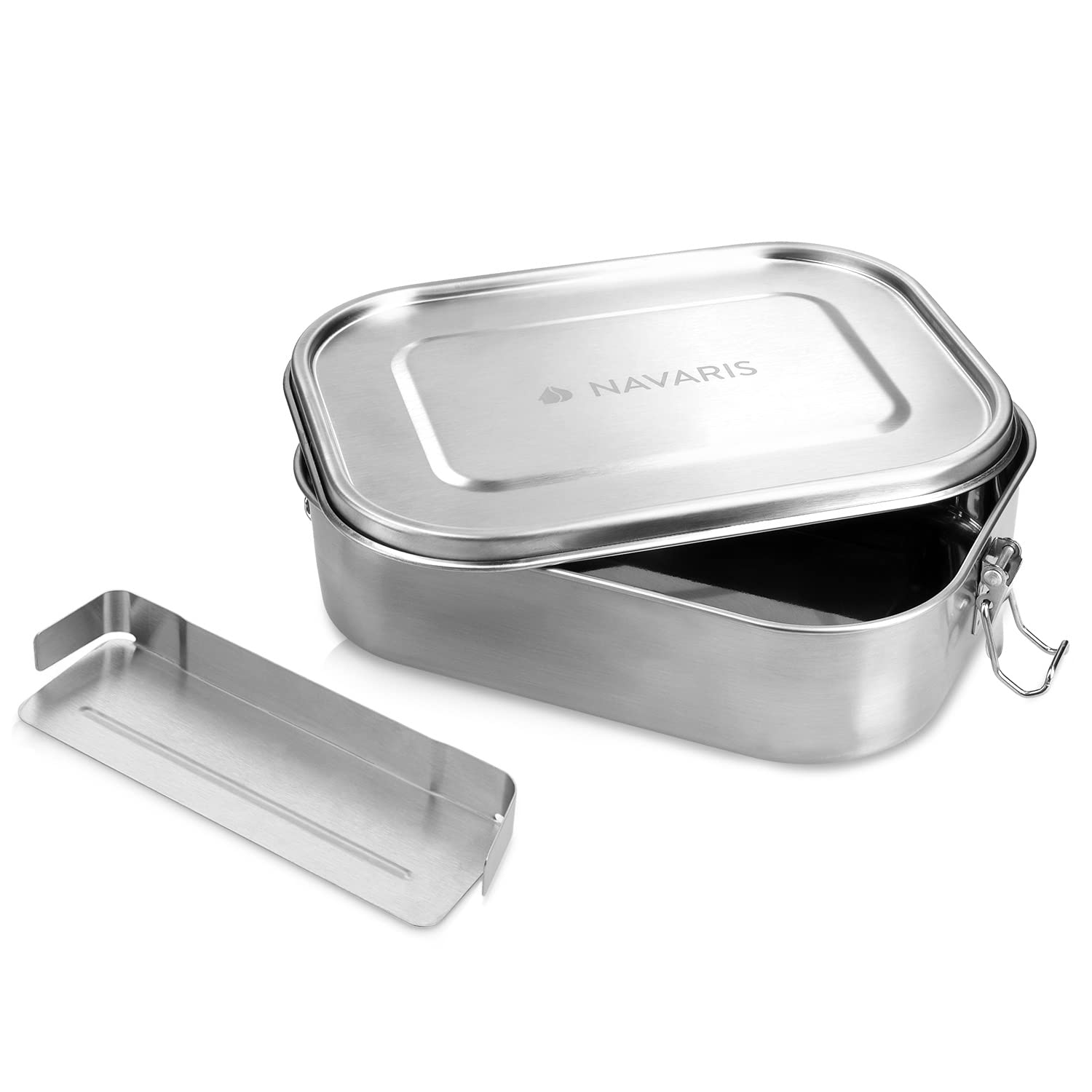 navaris-kitchen-brotdose-edelstahl-1400-ml-auslaufsicher-mit-trenner image 8