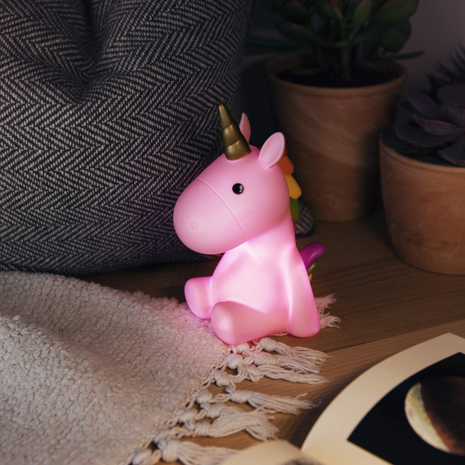 navaris-lighting-led-nachtlicht-einhorn-rosa-timer-aufladbar image 2