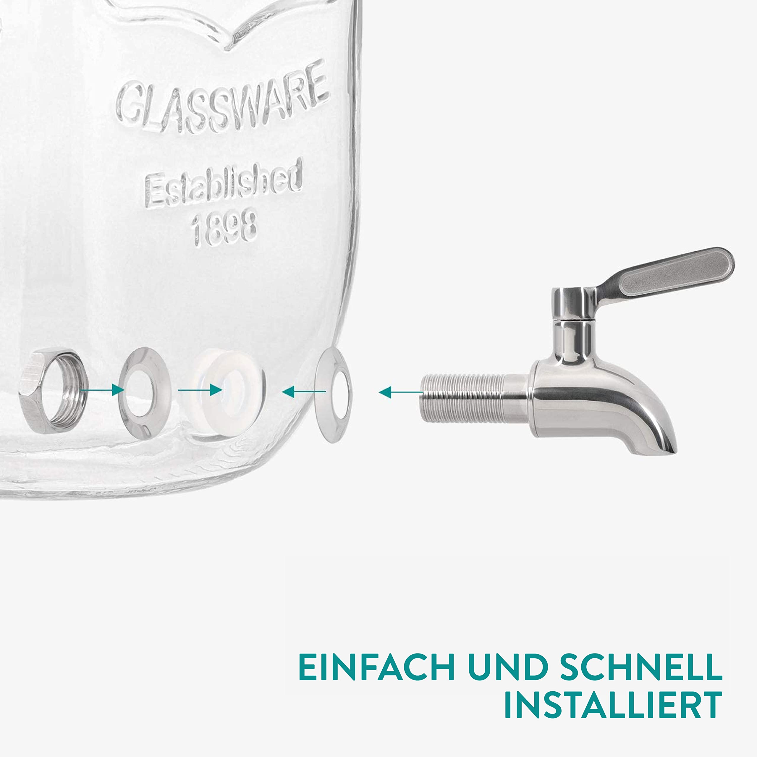 navaris-kitchen-wasserspender-4l-glas-zapfhahn-fruchteinsatz image 6