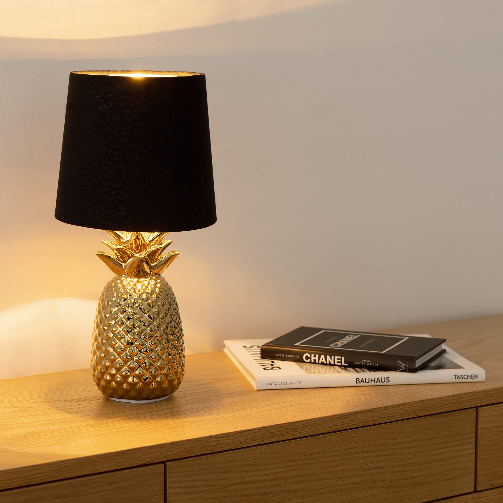 navaris-ananas-tischlampe-keramik-35-cm-gold-schwarz-e14 image 5