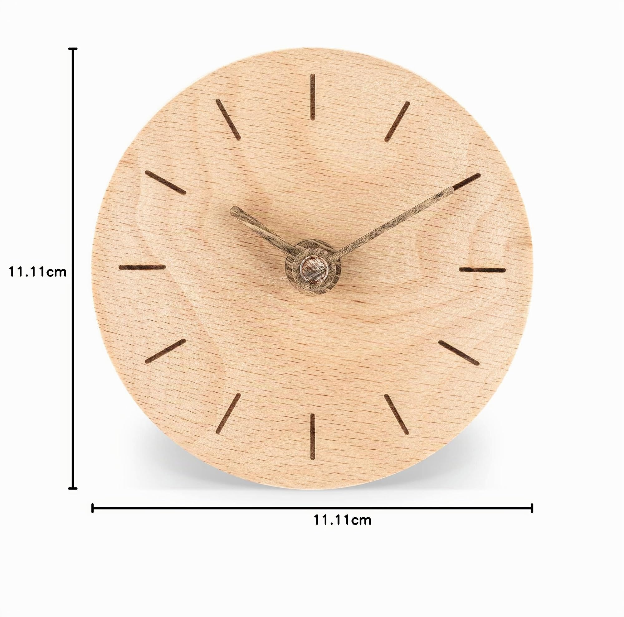 navaris-living-tischuhr-holz-hellbraun-analog-lautlos-11-cm image 8