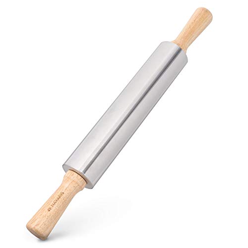 navaris-nudelholz-edelstahl-teigroller-holzgriffe-43-5-cm image 8